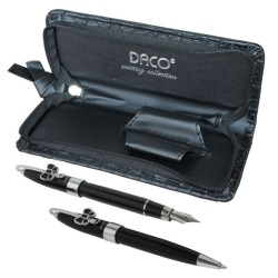 Set de Pix si Stilou DACO cu Penita Iridium Tip M, Pix cu Mina Parker, Culoare Corp Negru, Stilou cu Pix, Stilou DACO, Pix DACO, Pix cu Mina Parker