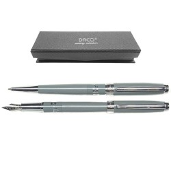 Set de Pix si Stilou DACO cu Penita Iridium Tip F, Pix cu Mina Parker 1 mm, Culoare Corp Gri, Stilou cu Pix, Stilou DACO, Pix DACO, Pix cu Mina Parker Set de Pix si Stilou DACO cu Penita Iridium Tip F, Pix cu Mina Parker 1 mm, Culoare Corp Gri, Stilou cu Pix, Stilou DACO, Pix DACO, Pix cu Mina Parker