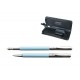 Set de Pix si Stilou DACO cu Penita Iridium Tip M, Pix cu Mina Tip Parker 1 mm, Culoare Corp Albastru Deschis, Stilou cu Pix, Stilou DACO, Pix DACO, Pix cu Mina Parker
