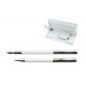 Set de Pix si Stilou DACO cu Penita Iridium Tip F, Pix cu Mina Tip Parker 1 mm, Culoare Corp Alb, Stilou cu Pix, Stilou DACO, Pix DACO, Pix cu Mina Parker