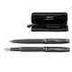 Set de Pix si Stilou DACO cu Penita Iridium Tip F, Pix cu Mina Tip Parker 1 mm, Culoare Corp Gri Inchis Mat, Stilou cu Pix, Stilou DACO, Pix DACO, Pix cu Mina Parker