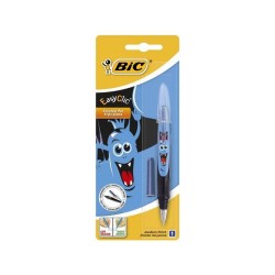 Stilou BIC Easy Clic Monster, Penita Iridium, Corp Albastru/Negru, Stilou BIC, Stilou Easy Clic, Stilou Negru BIC, Stilou Penita, Stilou Monster, Stilou Monster BIC, Stilouri BIC, Stilou pentru Scoala, Stilou cu Rezerve, Stilou BIC cu Rezerve
