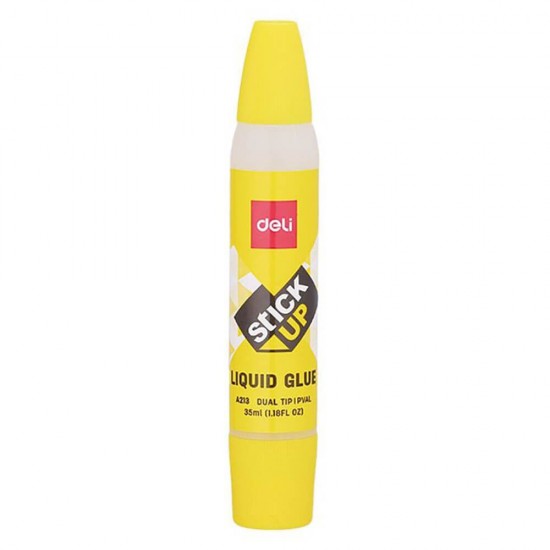 Lipici Deli Lichid 35 ml, cu Doua Capete, Lipici cu Doua Capete Lichid Lavabil, Lipici cu Doua Capete cu Uscare Rapida, Lipici cu Doua Capete pentru Uz Scolar, Lipici cu Doua Capete Scoala, Lipici cu Doua Capete Lichid