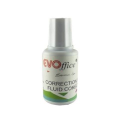Fluid Corector EVOffice cu Pensula, Baza de Apa, 20 ml Fluid Corector EVOffice cu Pensula, Baza de Apa, 20 ml