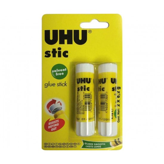 Lipici Solid Stick Hartie UHU, 8.2g, 2 Buc/Set, Fara Solventi, Lipici pentru Uz Scolar, Lipici Scoala, Lipici Solid Mic, Lipici Stick Solid, Lipici pentru Craft, Lipici Solid cu Uscare Rapida, Lipici Solid Rezistent, Tub Lipici Solid