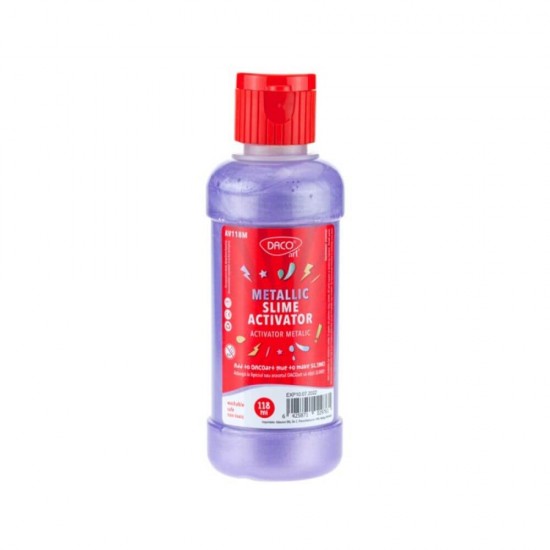 Lipici Lichid Activator Slime DACO, 118 ml, Mov Metalic, Lipici Slime Mov Metalic, Lipici Culori Metalice pentru Craft, Lipici Mov pentru Slime, Lipici Auriu Slime, Lipici Slime Daco, Lipici Lichid DACO, DACO Lipici cu Activator pentru Slime