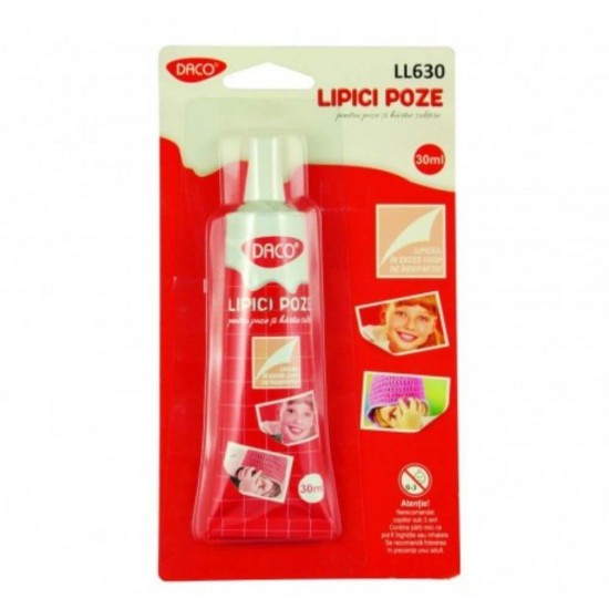 Lipici Poze DACO, 30 ml, Lipici cu Uscare Rapida, Lipici Scoala Lichid, Lipici Scoala, Lipici Poze Daco, Lipici Daco, Lipici pentru Poze, Lipici Daco Foto