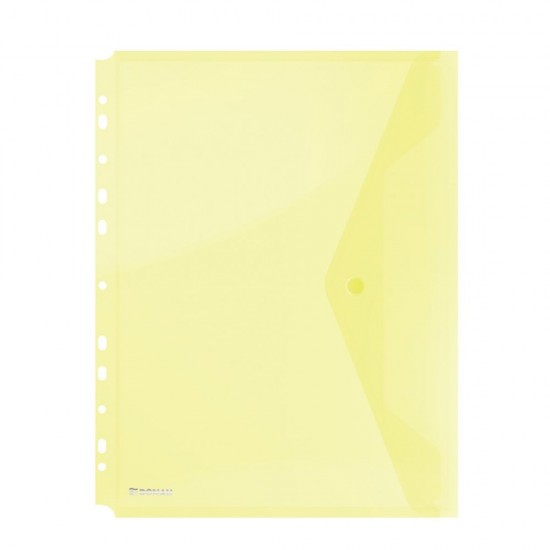 Set 4 Mape din Plastic DONAU A4 cu Capsa, 310x238 mm, Perforatii pentru Indosariere, Culoare Galbena, Mapa pentru Documente, Mapa pentru Organizat, Mapa pentru Depozitat
