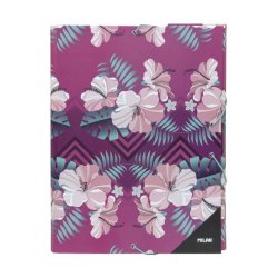 Mapa din Carton Milan Model Hibiscus 33.5x25.5 cm, Mov, Prindere cu Elastic, Mape din Carton, Mape pentru Acte, Dosar Documente, Mapa cu Elastic, Mape Arhivare Documente, Mapa Carton cu Elastic, Dosar Mapa Carton