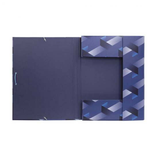 Mapa din Carton Milan Model Lines 33.5x25.5 cm, Albastra, Prindere cu Elastic, Mape din Carton, Mape pentru Acte, Dosar Documente, Mapa cu Elastic, Mape Arhivare Documente, Mapa Carton cu Elastic, Dosar Mapa Carton