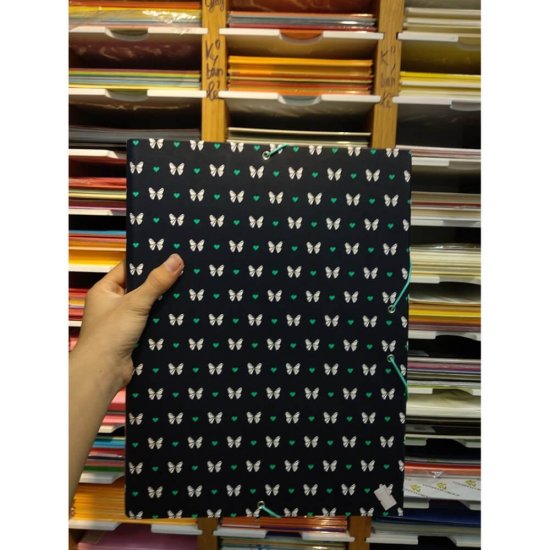 Mapa din Carton Milan Model Origami 33.5x25.5 cm, Multicolor, Prindere cu Elastic, Mape din Carton, Mape pentru Acte, Dosar Documente, Mapa cu Elastic, Mape Arhivare Documente, Mapa Carton cu Elastic, Dosar Mapa Carton