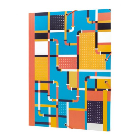 Mapa din Carton Milan Model Underground 33.5x25.5 cm, Multicolor, Prindere cu Elastic, Mape din Carton, Mape pentru Acte, Dosar Documente, Mapa cu Elastic, Mape Arhivare Documente, Mapa Carton cu Elastic, Dosar Mapa Carton