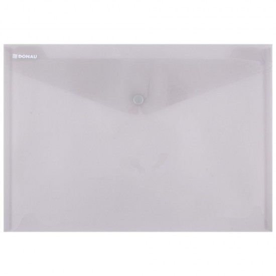 Set 12 Mape din Plastic A4 DONAU cu Capsa si Clapeta in V, 330x235 mm, Polipropilena 180 Mic, Culoare Fumurie, Mapa pentru Documente, Mapa pentru Organizat, Mapa pentru Depozitat
