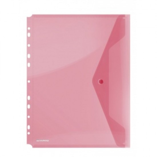 Set 4 Mape din Plastic DONAU A4 cu Capsa, 310x238 mm, Perforatii pentru Indosariere, Culoare Rosie, Mapa pentru Documente, Mapa pentru Organizat, Mapa pentru Depozitat