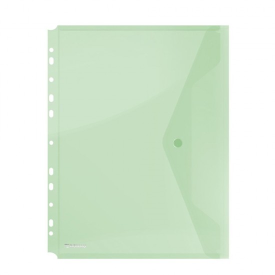 Set 4 Mape din Plastic DONAU A4 cu Capsa, 310x238 mm, Perforatii pentru Indosariere, Culoare Verde, Mapa pentru Documente, Mapa pentru Organizat, Mapa pentru Depozitat