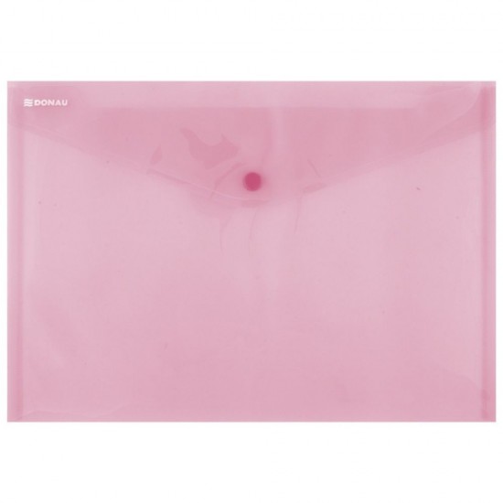 Set 12 Mape din Plastic A4 DONAU cu Capsa si Clapeta in V, 330x235 mm, Polipropilena 180 Mic, Culoare Rosie, Mapa pentru Documente, Mapa pentru Organizat, Mapa pentru Depozitat