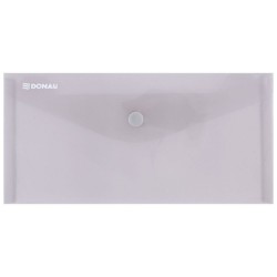 Set 10 Mape din Plastic DL DONAU cu Capsa si Clapeta in V, 225x126 mm, Polipropilena 180 Mic, Culoare Fumurie, Mapa pentru Documente, Mapa pentru Organizat, Mapa pentru Depozitat