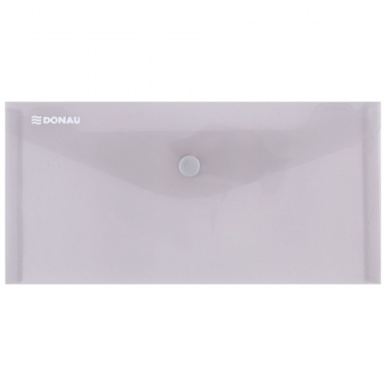 Set 10 Mape din Plastic DL DONAU cu Capsa si Clapeta in V, 225x126 mm, Polipropilena 180 Mic, Culoare Fumurie, Mapa pentru Documente, Mapa pentru Organizat, Mapa pentru Depozitat
