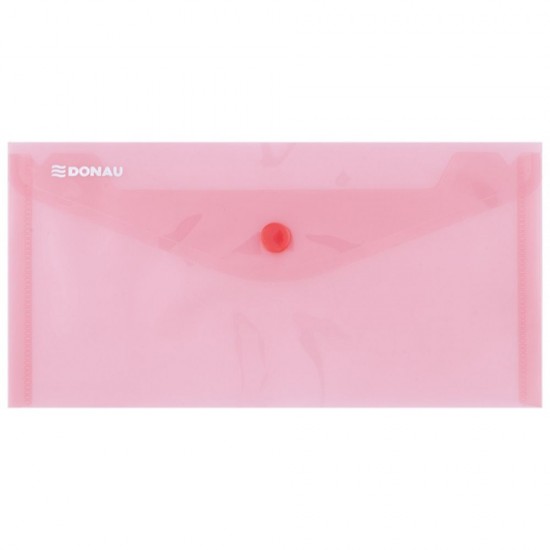 Set 10 Mape din Plastic DL DONAU cu Capsa si Clapeta in V, 225x126 mm, Polipropilena 180 Mic, Culoare Rosie, Mapa pentru Documente, Mapa pentru Organizat, Mapa pentru Depozitat