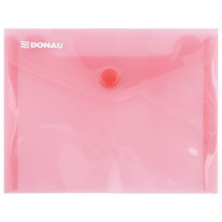 Set 10 Mape din Plastic A6 DONAU cu Capsa si Clapeta in V, 150x115 mm, Polipropilena 180 Mic, Culoare Rosie, Mapa pentru Documente, Mapa pentru Organizat, Mapa pentru Depozitat