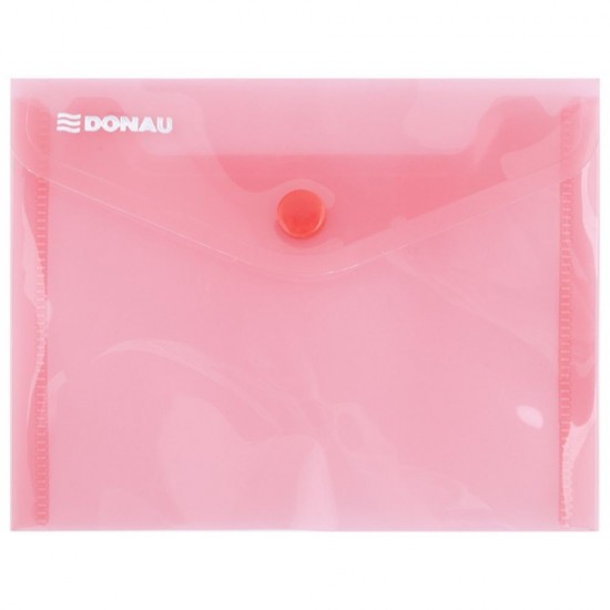 Set 10 Mape din Plastic A6 DONAU cu Capsa si Clapeta in V, 150x115 mm, Polipropilena 180 Mic, Culoare Rosie, Mapa pentru Documente, Mapa pentru Organizat, Mapa pentru Depozitat