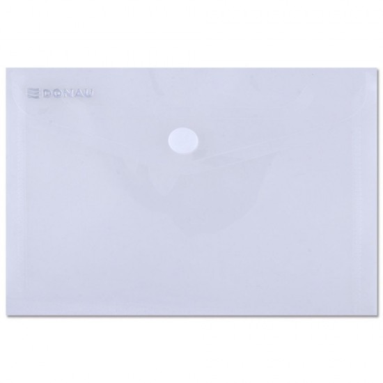 Set 10 Mape din Plastic A6 DONAU cu Capsa si Clapeta in V, 150x115 mm, Polipropilena 180 Mic, Model Transparent, Mapa pentru Documente, Mapa pentru Organizat, Mapa pentru Depozitat