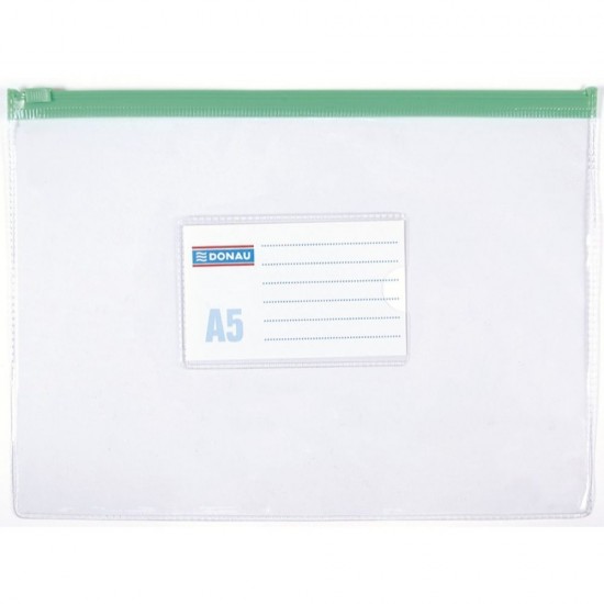 Set 24 Mape din Plastic A5 Zip Bag DONAU cu Fermoar Color, 240x180 mm, Polipropilena 170 Mic, Model Transparent, Mapa cu Fermoar, Mapa pentru Documente, Mapa pentru Organizat, Mapa pentru Depozitat