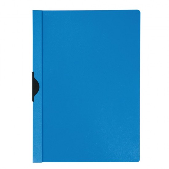 Mapa din Plastic Q-CONNECT cu Clips Metalic, 220x310mm, Coperta Frontala Transparenta si Coperta Spate Albastra, Mape din Plastic cu Clips Metalic, Mapa pentru Documente, Mapa pentru Organizat, Mapa pentru Depozitat