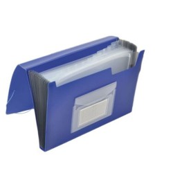 Mapa din Plastic Q-CONNECT cu 12 Compartimente, 330x240x30 mm, Elastic pe Colturi si Index, Culoare Albastra, Mape cu Compartimente, Mape cu Index, Mape cu Elastic pe Colturi, Mapa pentru Documente, Mapa pentru Organizat, Mapa pentru Depozitat