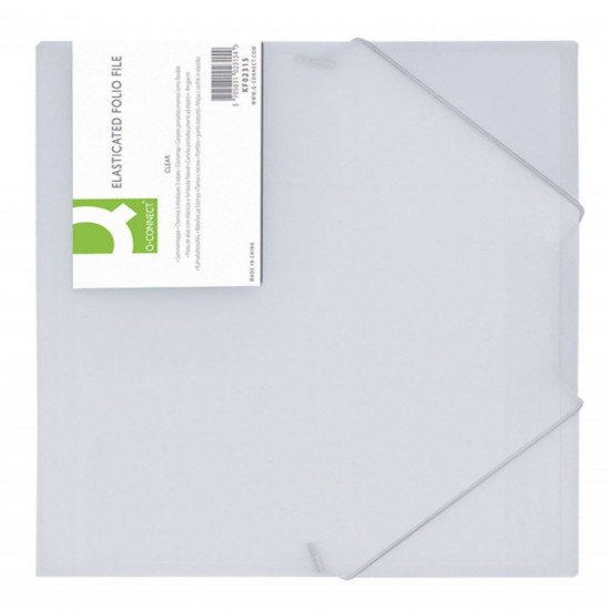 Mapa din Plastic Q-CONNECT cu Elastic pe Colturi, 247x319 mm, Culoare Alba, Mapa pentru Documente, Mape Plastic A4, Mapa Protectie Documente, Mape Documente, Mape pentru Scoala