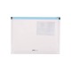 Mapa de Protectie A4 cu Burduf  Deli, Tip Zip, Material PVC de 180 Microni, Albastru, Mapa Protectie Documete cu Fermoar, Mapa Protectie Hartii, Mapa Deli Protectie cu Fermoar, Mapa Protectie Albastra cu Burduf
