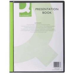 Mapa de Prezentare cu Buzunar Exterior, 235x310 mm, 40 Folii, Polipropilena, 460/38 microni, Culoarea Neagra, Mape Prezentare Q-CONNECT, Mape Prezentare Cu File Interioare, Mape Organizare Mape Documente