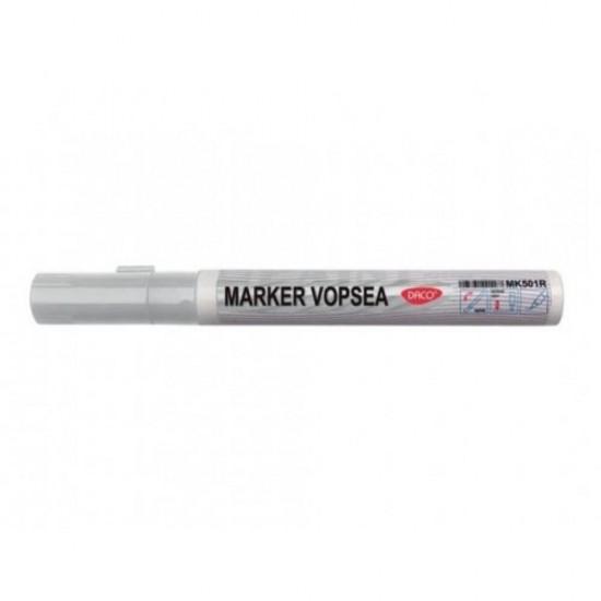 Marker DACO Vopsea Alba, Varf 1-2 mm, Marker, Marker Alb, Markere Albe, Marker cu Vopsea Alba, Marker Alb pe Baza de Alcool, Markere Albe, Marker Alb pentru Scoala, Marker pentru Scoala, Markere Scoala, Accesorii Scoala