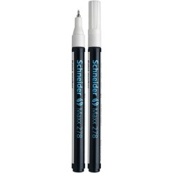 Marker cu Vopsea SCHNEIDER MAXX 278, Varf Subtire, Scriere 0.8 mm, Alb, Marker Colorat, Marker pentru Birou Marker cu Vopsea SCHNEIDER MAXX 278, Varf Subtire, Scriere 0.8 mm, Alb, Marker Colorat, Marker pentru Birou