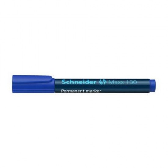 Set 10 Markere Permanente Schneider Maxx 130, Varf Rotund, Scriere 1-3 mm, Albastru, Marker Permanent, Accesorii Birou, Instrumente de Scris