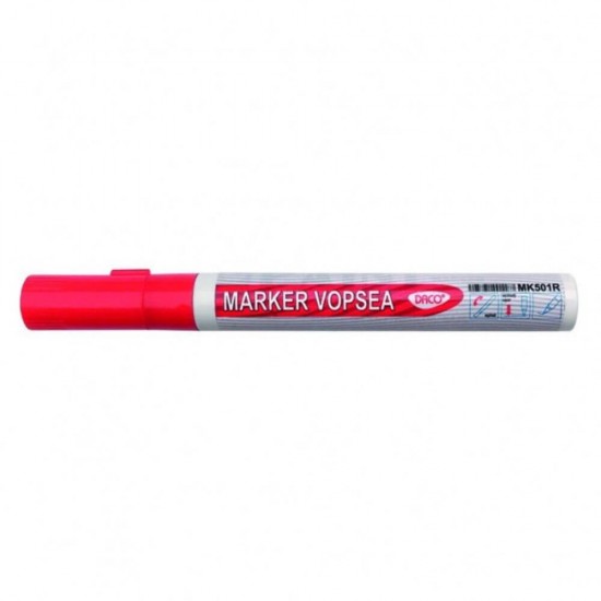 Marker DACO Vopsea Rosie, Varf 1-2 mm, Marker, Marker Rosu, Markere Rosii, Marker cu Vopsea Rosie, Marker Rosu pe Baza de Alcool, Set Markere Rosii, Marker Rosu pentru Scoala, Marker pentru Scoala, Marker Scoala, Accesorii Scoala