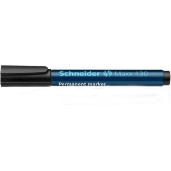 Set 10 Markere Permanente Schneider Maxx 130, Varf Rotund, Scriere 1-3 mm, Negru, Marker Permanent, Accesorii Birou, Instrumente de Scris