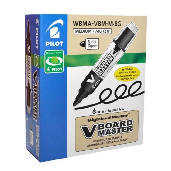 Set 10 Markere PILOT Vboard Negre pentru Tabla Magnetica, Marker, Marker Negru, Markere Negre, Marker cu Cerneala Neagra, Marker Nepermanent Tabla, Markere Nepermanente Tabla, Marker Negru Tabla Magnetica, Marker Whiteboard