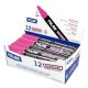 Set 12 Markere Sticla Milan Fluoglass, Varf de 2-4 mm, Roz, Marker Roz, Markere, Markere Roz, Markere pentru Sticla, Marker Milan, Marker pentru Scoala, Markere Scoala