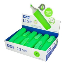 Set 12 Markere Evidentiatoare Pastel Milan, Varf de 2-5 mm, Verzi, Marker Evidentiator, Markere, Marker Verde, Markere Verzi, Marker cu Vopsea Verde, Marker pentru Scoala, Markere Scoala, Textmarker, Marker Highlighter