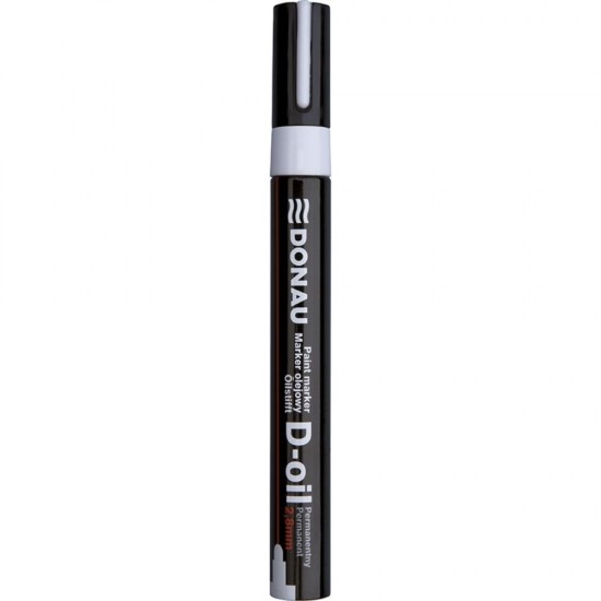 Marker Permanent pe Baza de Ulei, Varf Rotund, Scriere 2.8 mm, Culoare Alba, Marker Colorat, Marker pentru Birou, Markere Permanente, Accesorii Birou, Instrumente de Scris