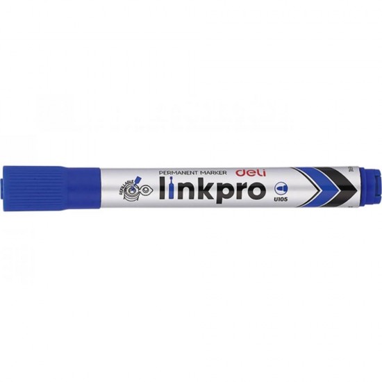 Marker Permanent Deli Link Pro, Albastru, Varf Rortund 2 mm, Reincarcabil, Marker Permanent, Deli Marker, Marker Deli, Marker Color, Marker Permanent Color, Marker Permanent Deli