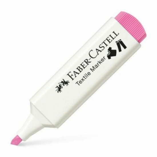 Marker Textil Roz Faber-Castell, Varf Tesit 1-5 mm, Markere Textile Roz, Markere Textile Faber Castell, Market Textil cu Varf Tesit, Marker Personalizare Textile, Markere Personalizare Imbracaminte, Markere Permanente pentru Haine