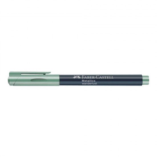 Marker Verde Permanent Faber-Castell Metallics Marker, Varf Rotund 1-5 mm, Markere Permanente Verzi Faber Castell, Marker Desen Sticla si Plastic, Marker Personalizare Obiecte Sticla si Plastic, Markere Desenat Obiecte Metal si Lemn