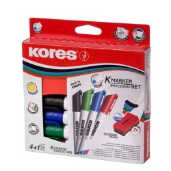 Set 4 Markere pentru Whiteboard Kores, Varf Rotund, 3 mm, 4 Culori, Burete Magnetic, Markere Whiteboard, Markere pentru Tabla Magnetica, Markere Tabla Magnetica, Markere Nepermanente, Markere Colorate, Markere pentru Scris Set 4 Markere pentru Whiteboard Kores, Varf Rotund, 3 mm, 4 Culori, Burete Magnetic, Markere Whiteboard, Markere pentru Tabla Magnetica, Markere Tabla Magnetica, Markere Nepermanente, Markere Colorate, Markere pentru Scris