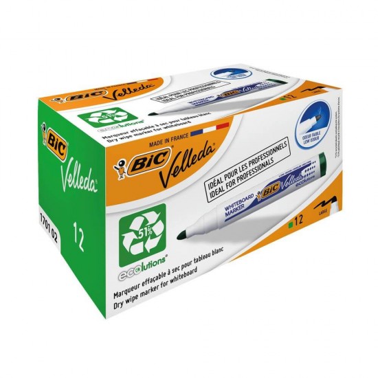 Set 12 Markere BIC Eco Velleda 1701, Verzi, Marker BIC, Marker BIC ECO, Marker Multicolor, Marker ECO, Markere Eco, BIC Eco, BIC Eco Velleda, Marker Tabla, Marker de Scris, Marker Set, Markere Whiteboard, Markere Tabla Magnetica