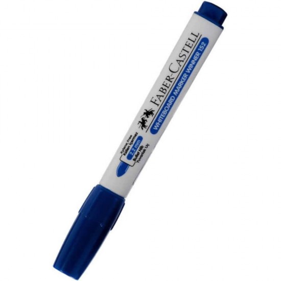 Marker Tabla Magnetica Faber-Castell Winner 152, Varf Rotund  2.2 mm, Culoare Albastra, Marker Whiteboard, Markere Albastre Whiteboard, Markere cu Varf Rotund pentru Tabla Magnetica, Markere Varf Rotund Whiteboard, Markere Whiteboard Faber-Castell