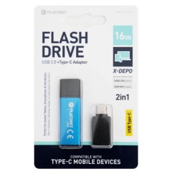 Memorie Stick USB 2.0 PLATINET 16 GB + USB Tip C, Stick Memorie, Stick Memorie USB, Memorie Stick, Memorie USB Stick, Memorie 16 GB, Stick Memorie USB 2.0