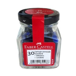 Set 30 Cartuse cu Cerneala Faber-Castell, Albastra, Cartuse Cerneala, Rezerva Cerneala, Patorane Cerneala, Mine Stilou, Mine pentru Stilou, Mine de Stilou, Cartuse Stilou, Rezerva Cartuse Stilou, Rezerva Cerneala Stilou 
