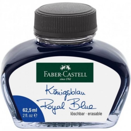 Calimara cu Cerneala Faber-Castell, Albastra, 62,5 ml, Cerneala Stilou, Cerneala pentru Stilou, Cerneala Calimara Stilou, Cerneala de Stilou, Cerneala pentru Stilou, Cerneala Stilou Faber-Castell, Cerneala Stilouri Faber-Castell